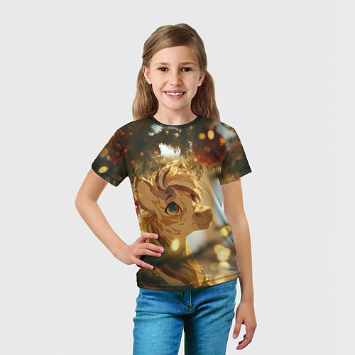 Детская футболка Лошадка любуется елочным шаром / 3D-принт – фото 5