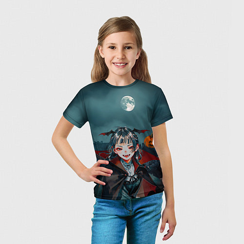 Детская футболка Вампирша МаоМао - Монолог Фармацевта аниме Хэллоуи / 3D-принт – фото 5