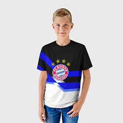 Футболка детская Бавария Мюнхен полосы спорт, цвет: 3D-принт — фото 2