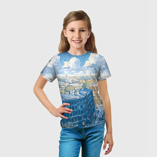 Детская футболка Зимний утренний Питер / 3D-принт – фото 5