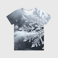 Футболка детская Снежинка на черно белое, цвет: 3D-принт