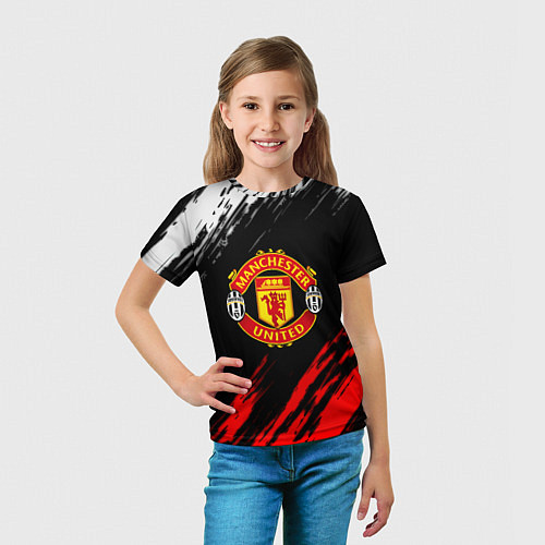 Детская футболка Манчестер Юнайтед x Ювентус краски / 3D-принт – фото 5