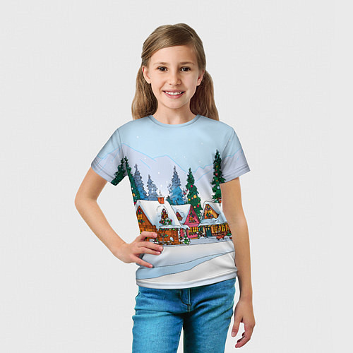 Детская футболка Новогодник дворик / 3D-принт – фото 5