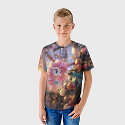 Футболка детская Милая новогодняя лошадка с крыльями, цвет: 3D-принт — фото 2