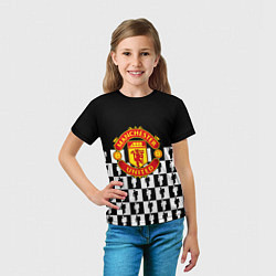 Футболка детская Манчестер Юнайтед люди паттерн, цвет: 3D-принт — фото 2