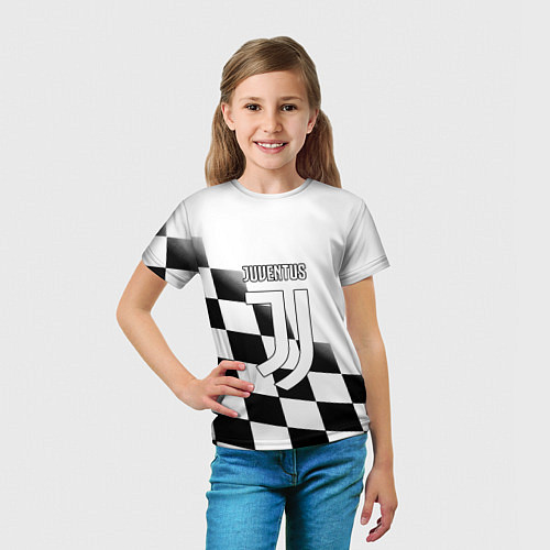 Детская футболка Ювентус клетка краски / 3D-принт – фото 5