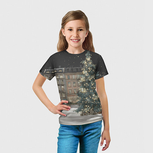 Детская футболка Елка во дворе / 3D-принт – фото 5