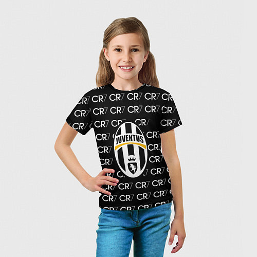 Детская футболка Juventus sport pattern / 3D-принт – фото 5