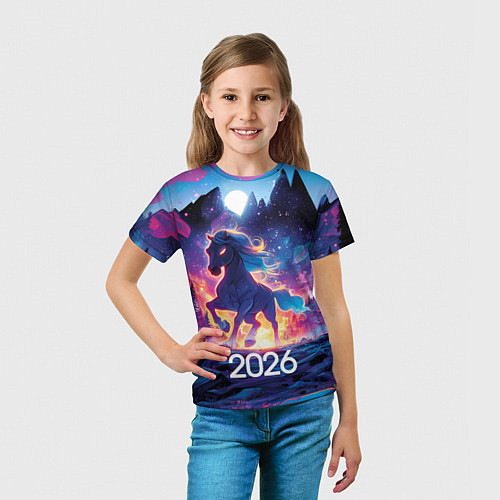 Детская футболка 2026 Фэнтези лошадка / 3D-принт – фото 5