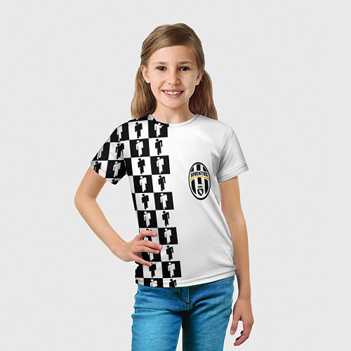 Детская футболка Ювентус паттерн люди / 3D-принт – фото 5