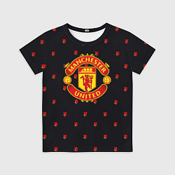 Футболка детская Манчестер Юнайтед розы текстура, цвет: 3D-принт