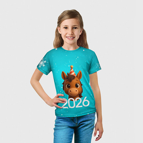 Детская футболка Голова лошадки / 3D-принт – фото 5