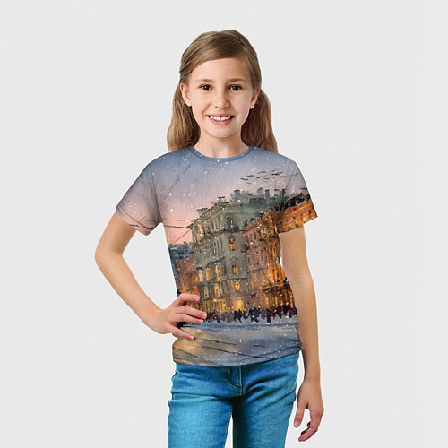Детская футболка Зимний Санкт-Петербург / 3D-принт – фото 5