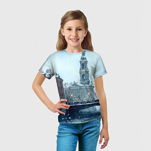 Детская футболка Зимний Питер / 3D-принт – фото 5