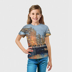 Футболка детская Снежный вечер в Питере, цвет: 3D-принт — фото 2