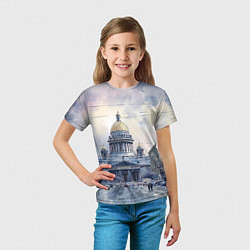 Футболка детская Санкт-Петербург зимний город, цвет: 3D-принт — фото 2