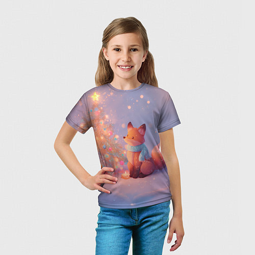 Детская футболка Лисичка Новый год / 3D-принт – фото 5