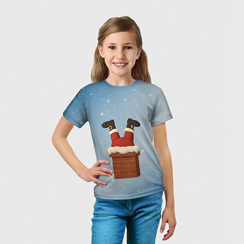 Детская футболка Санта торчит из трубы / 3D-принт – фото 5