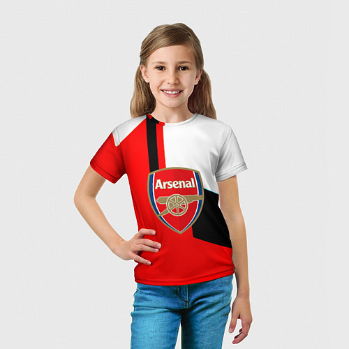 Детская футболка Арсенал геометрия спорт / 3D-принт – фото 5