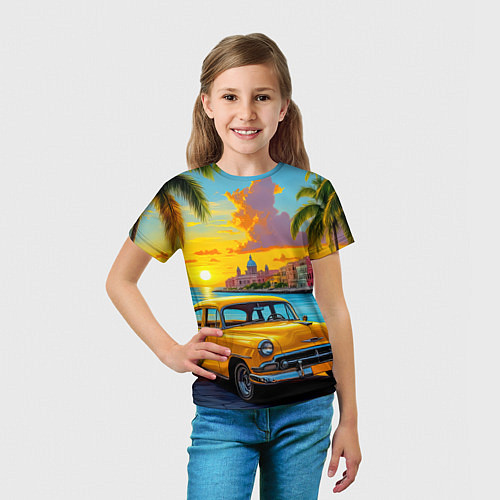 Детская футболка Золотой закат над набережной / 3D-принт – фото 5