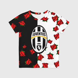 Футболка детская Ювентус текстура розы, цвет: 3D-принт