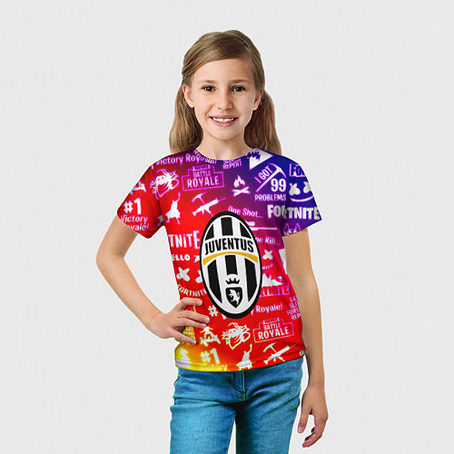 Детская футболка Фортнайт ювентус градиент / 3D-принт – фото 5