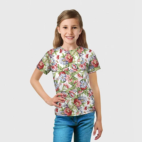Детская футболка Цветы / 3D-принт – фото 5