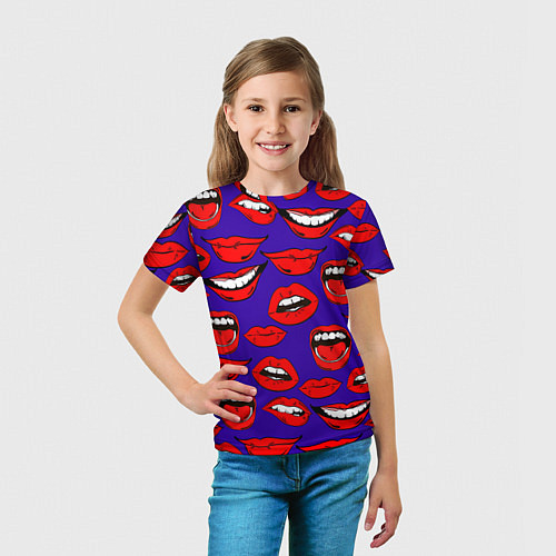 Детская футболка Губы / 3D-принт – фото 5