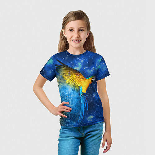 Детская футболка Космический попугай / 3D-принт – фото 5