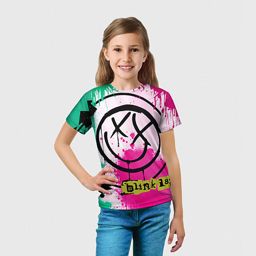 Детская футболка Blink-182: Purple Smile / 3D-принт – фото 5