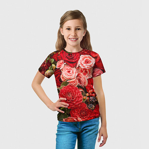 Детская футболка Ассорти из цветов / 3D-принт – фото 5