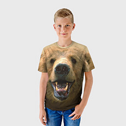 Футболка детская Взгляд медведя, цвет: 3D-принт — фото 2