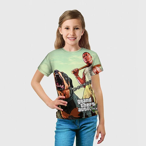 Детская футболка GTA 5: Franklin Clinton / 3D-принт – фото 5