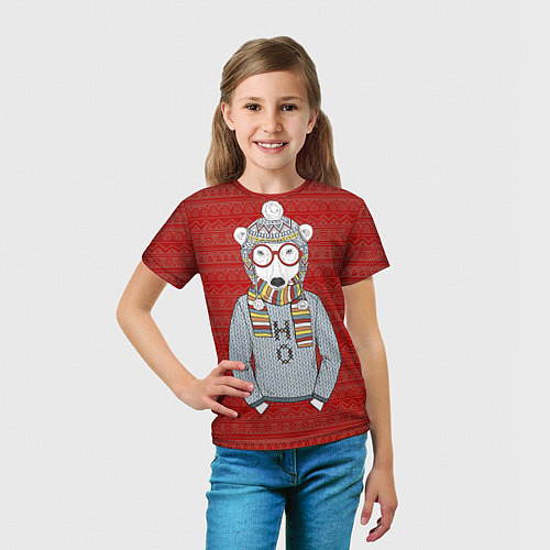 Детская футболка Зимний мишка / 3D-принт – фото 5