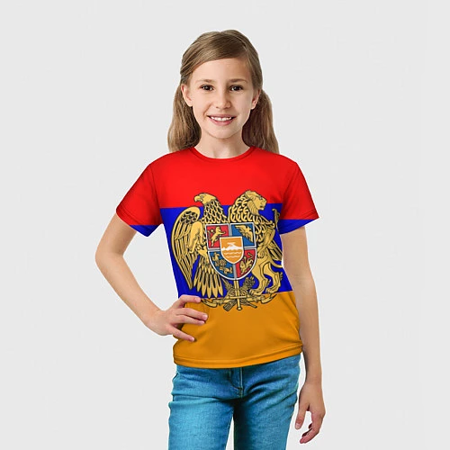 Детская футболка Герб и флаг Армении / 3D-принт – фото 5