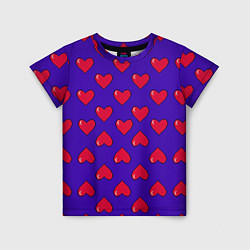 Футболка детская Hearts Pattern, цвет: 3D-принт