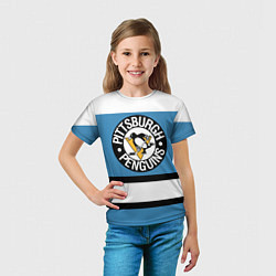 Футболка детская Pittsburgh Penguins: White, цвет: 3D-принт — фото 2