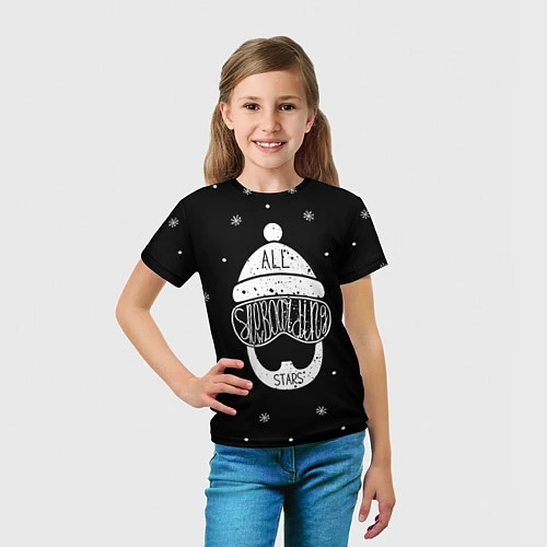 Детская футболка Бородатый сноубордист / 3D-принт – фото 5