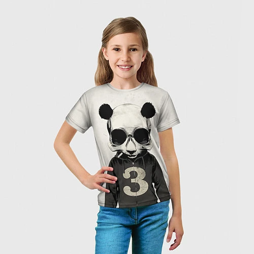 Детская футболка Скелет панды / 3D-принт – фото 5