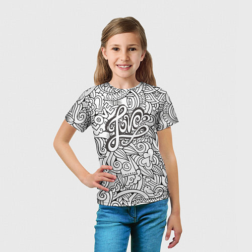 Детская футболка Love графика / 3D-принт – фото 5