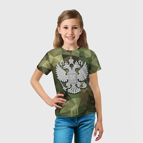 Детская футболка Камуфляж и герб / 3D-принт – фото 5