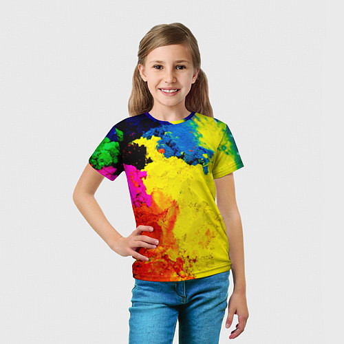 Детская футболка Индуистский фестиваль красок / 3D-принт – фото 5