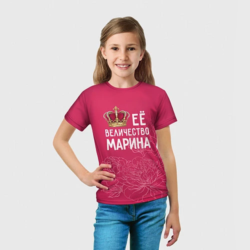 Детская футболка Её величество Марина / 3D-принт – фото 5