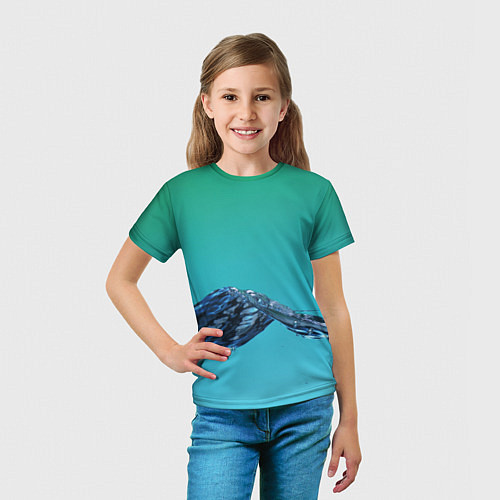 Детская футболка Зеленая вода / 3D-принт – фото 5