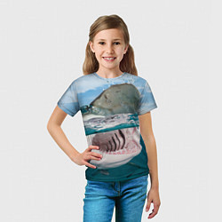Футболка детская Хищная акула, цвет: 3D-принт — фото 2