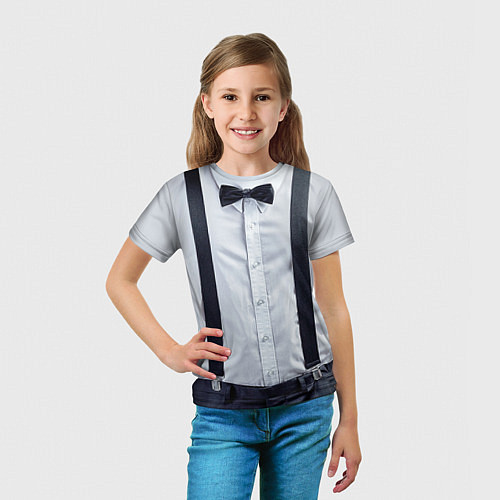 Детская футболка Рубашка с подтяжками / 3D-принт – фото 5