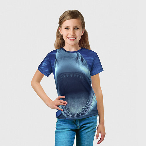Детская футболка Белая акула / 3D-принт – фото 5