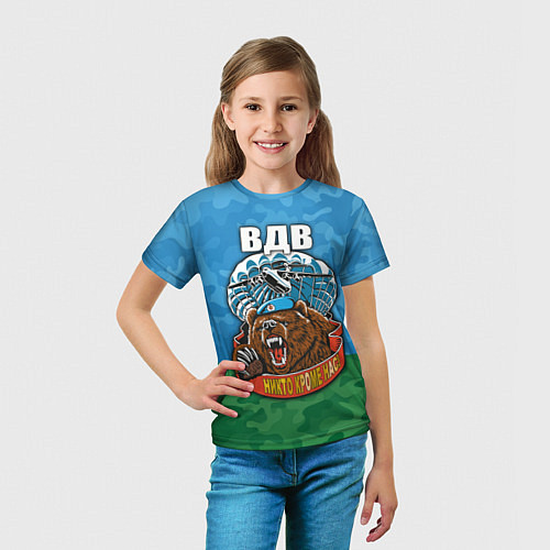 Детская футболка ВДВ медведь - никто кроме нас / 3D-принт – фото 5