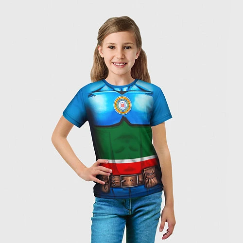 Детская футболка Капитан Чечня / 3D-принт – фото 5
