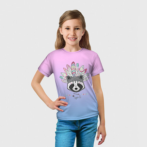 Детская футболка Raccoon: Free Spirit / 3D-принт – фото 5